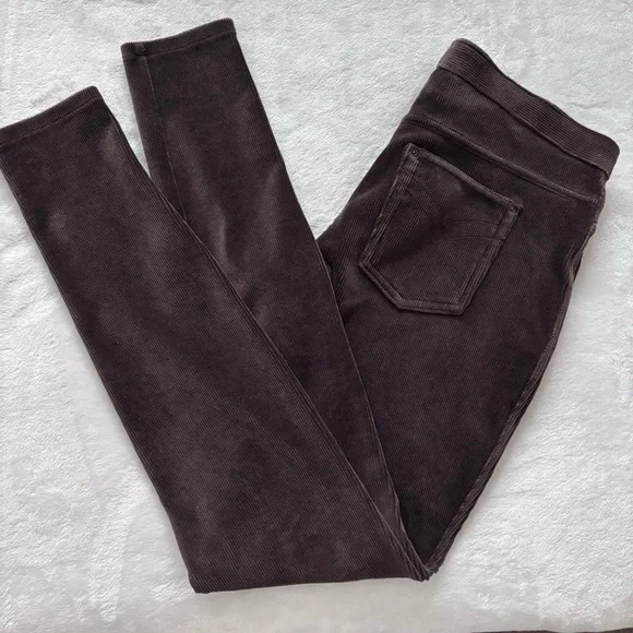 HUE Classic Brown Corduroy Mid-Rise Pull On Leggings--M - Picture 1 of 11